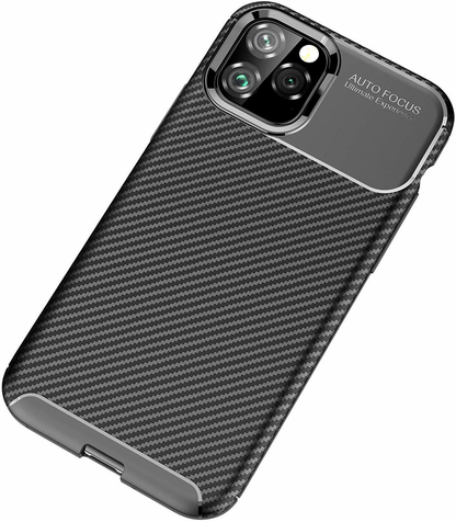 For Apple iPhone 13 Pro Fiber Rugged Case TPU Cover-Black