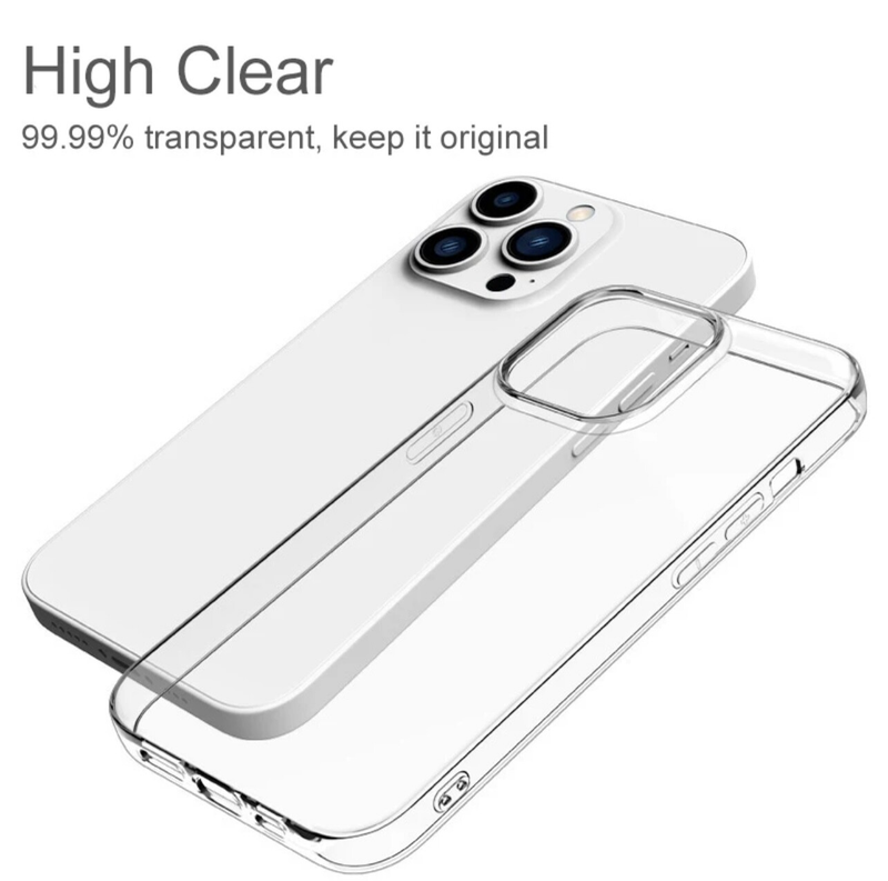 For iPhone 16 Pro Case Ultra Thin Clear Soft Silicone Shockproof Cover[2 Packs]