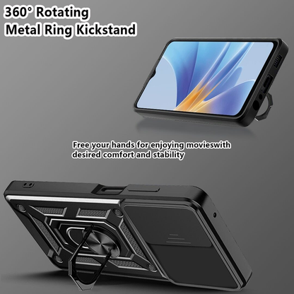 For Oppo Reno13 5G Shockproof case with Camera Lens Protection-Black