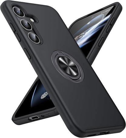 For Samsung Galaxy S23 FE Case with Ring Holder Black Case