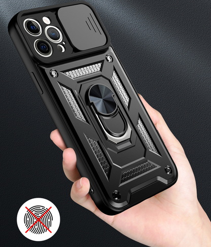 For Apple iPhone 15 Shockproof Case with  Kickstand Cover,Black