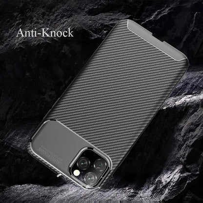 For Apple iPhone 13 Pro Fiber Rugged Case TPU Cover-Black