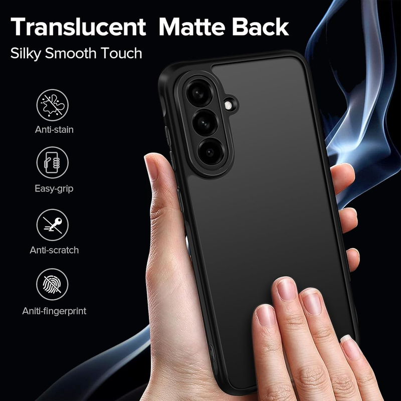 Matte Phone Case for Samsung A56  5G Shockproof Cover,Black