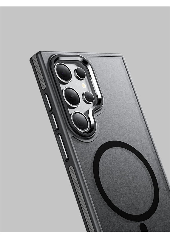 For Samsung Galaxy S25 Plus Matte Magsafe Strong Magnetic Shockproof Phone Case-Black