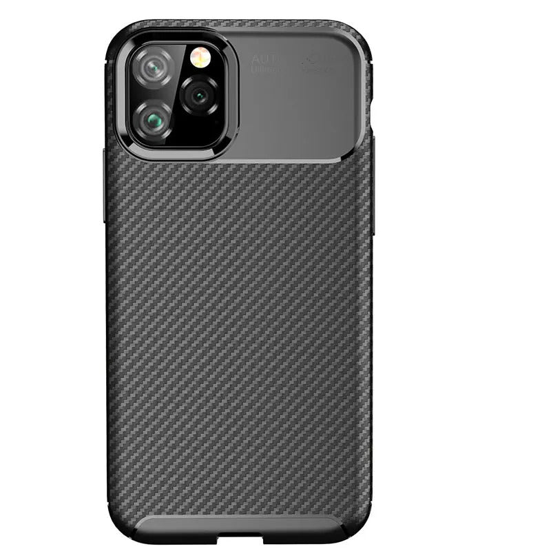 For Apple iPhone 13 Pro Fiber Rugged Case TPU Cover-Black
