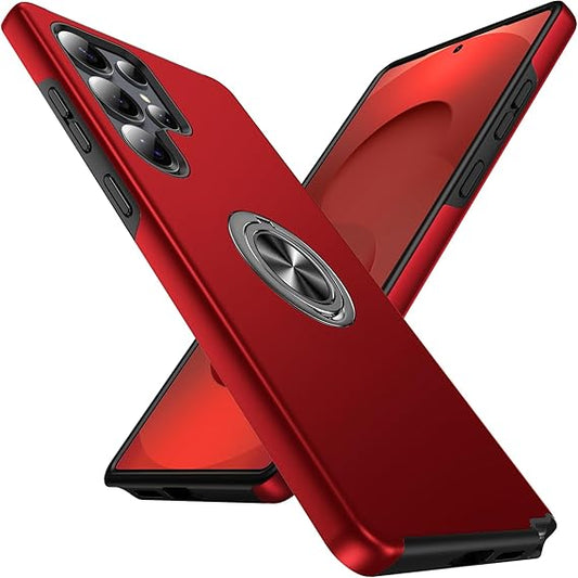 For Samsung Galaxy S25 Ultra Case  Kickstand Red Case