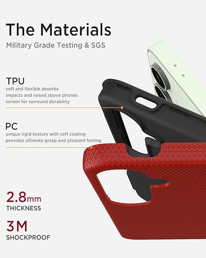 For Samsung Galaxy A06 Shockproof Case Rugged Red Case
