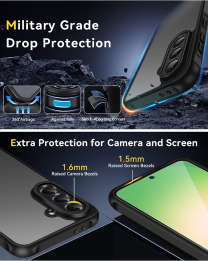 Matte Phone Case for Samsung A56  5G Shockproof Cover,Black