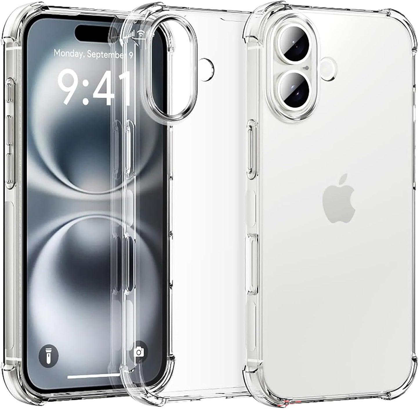 For iPhone 16 case  Crystal Clear Shockpoof with Reinforced Corners Slim Fit Soft TPU Bumper