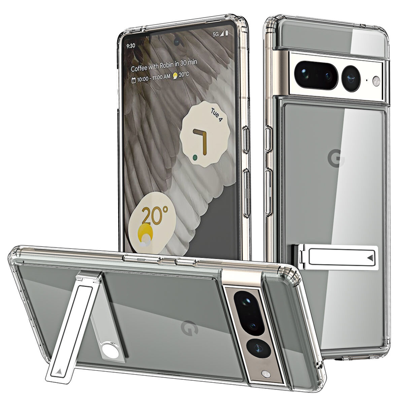 For Google Pixel 8 Pro Case Clear Shockproof KickStand Protective Cover