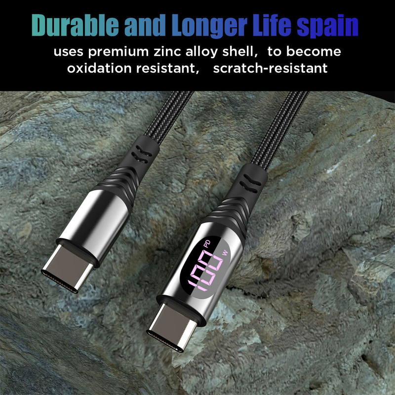 2 x Type C to USB-C Cable  Fast Charging Cable with LED Display For iPhone 16 15 and Samsung