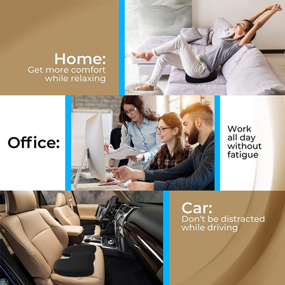 Seat Cushion Memory Foam Pad  For Chair-Black Colour