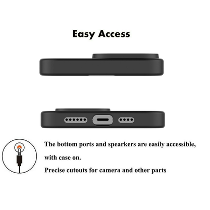 Black Slim Protective TPU Case For iPhone 15 Pro