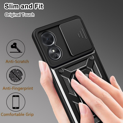 For Oppo Reno13 5G Shockproof case with Camera Lens Protection-Black