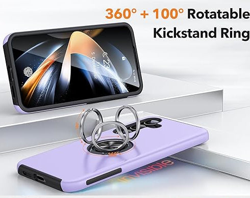 For Samsung Galaxy S25 Edge Purple Case with Ring Holder Kickstand