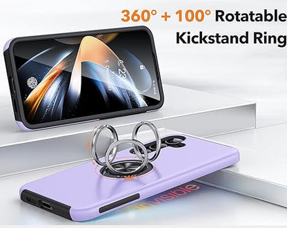For Samsung Galaxy S25 Edge Purple Case with Ring Holder Kickstand