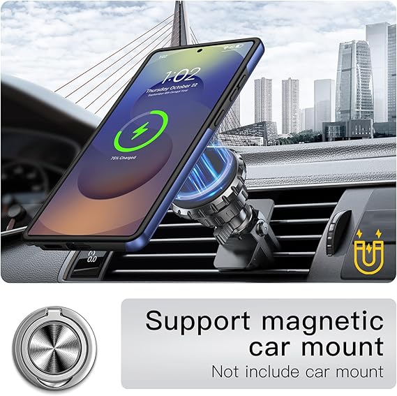 For Samsung Galaxy S23 Ultra Kickstand Dark Blue Case
