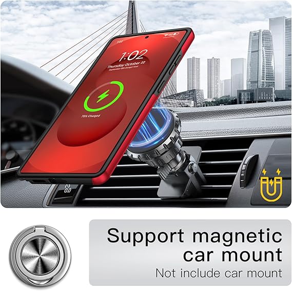 For Samsung Galaxy S26 Ultra Case  Kickstand Red Case