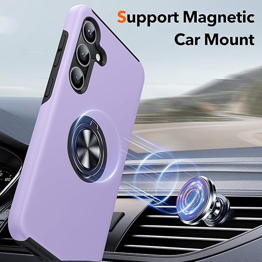 For Samsung Galaxy S25 Edge Purple Case with Ring Holder Kickstand