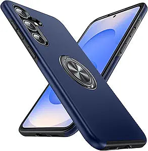 For Samsung Galaxy A16 Case Navy Blue,with Ring Holder Kickstand