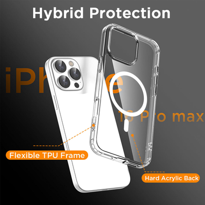 For iPhone 13 Pro Clear MagSafe Shockproof Transparent Protective Case