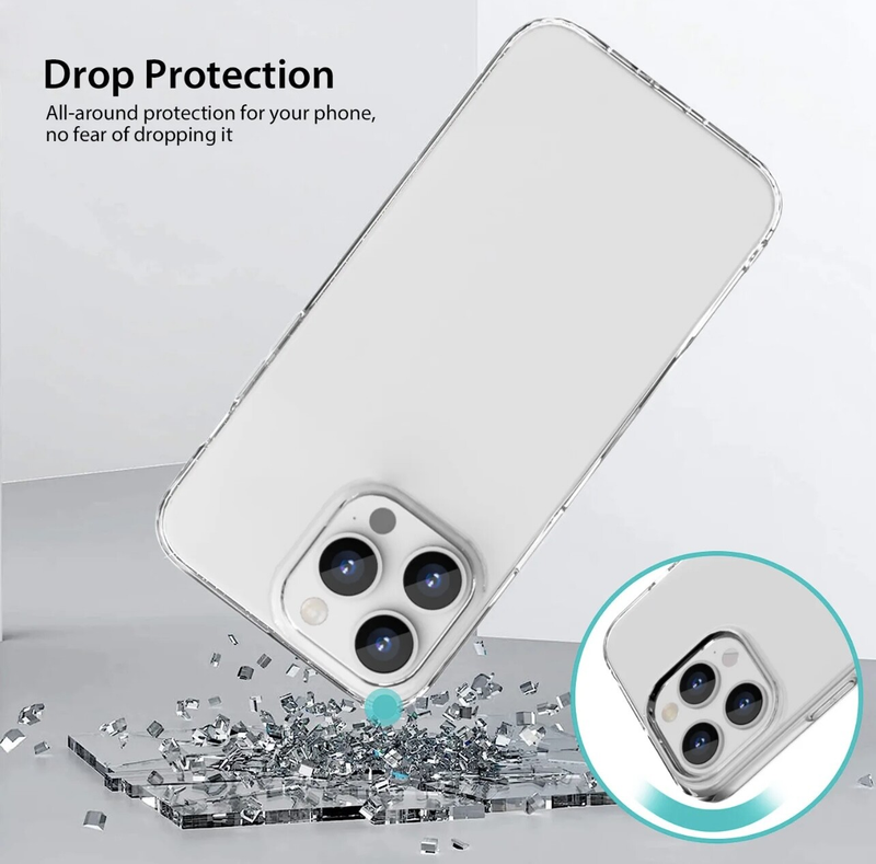 For iPhone 16 Pro Case Ultra Thin Clear Soft Silicone Shockproof Cover[2 Packs]