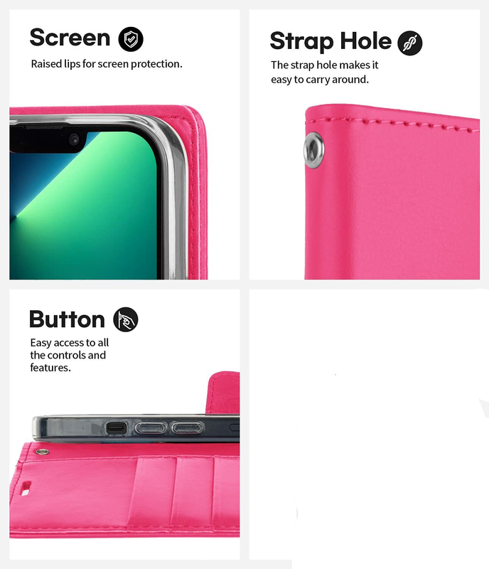 For iPhone 17 Pro Max Hot Pink Wallet Case