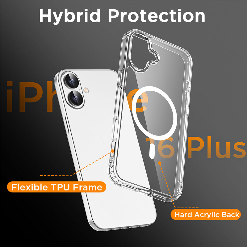 For iPhone 16 Magnet Clear Protective Cover