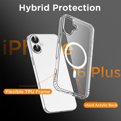 For iPhone 16 Magnet Clear Protective Cover