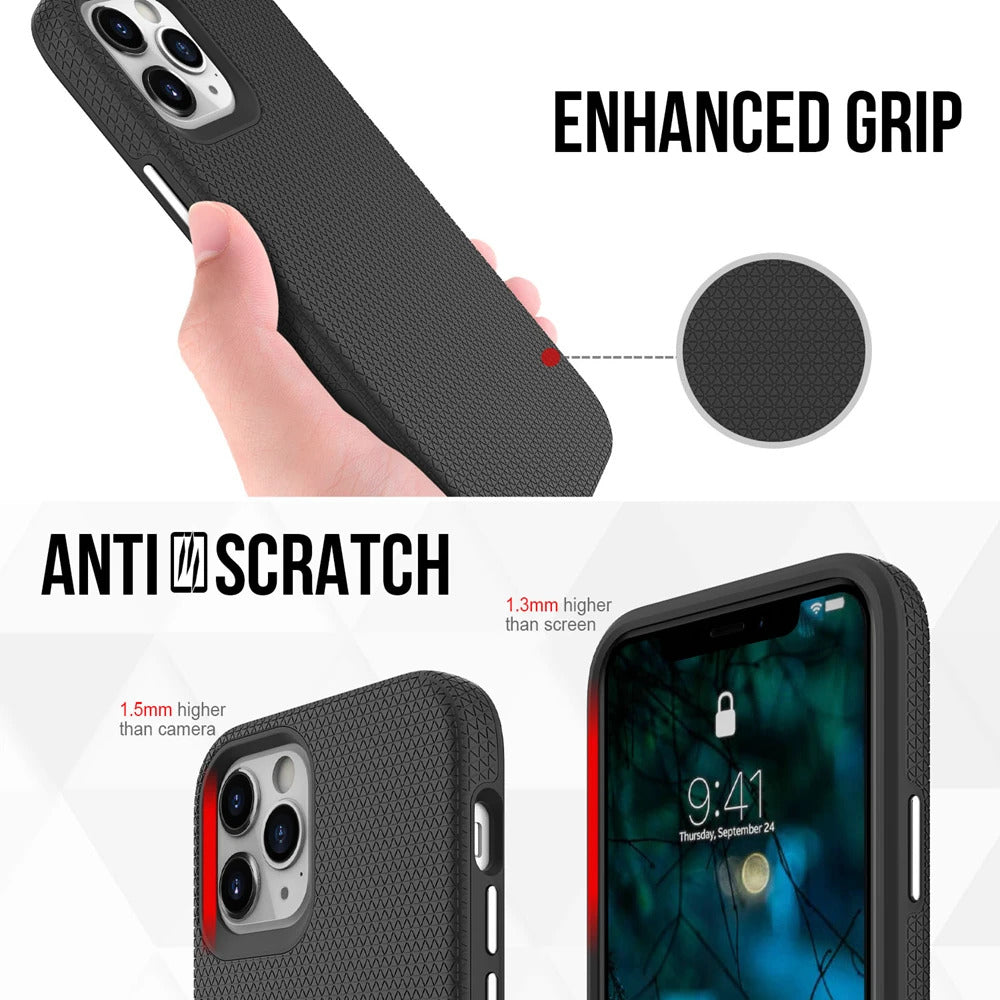 For iPhone 11 Pro Shockproof Case Rugged Black Case
