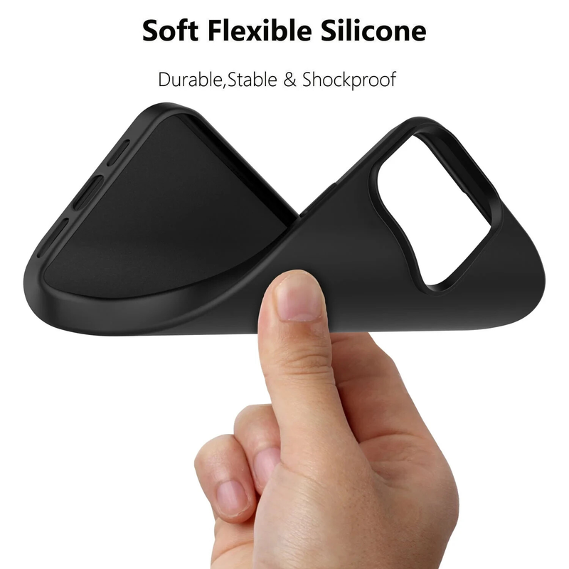 Black Slim Protective TPU Case For iPhone 15 Pro