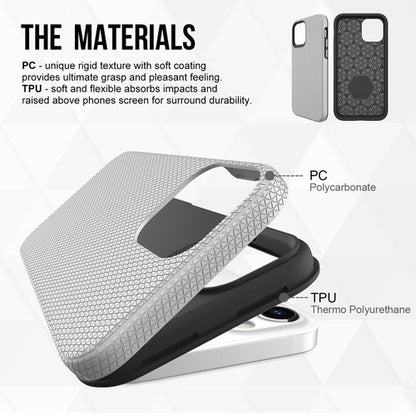 For iPhone 15 Pro Shockproof Case Rugged Silver Case
