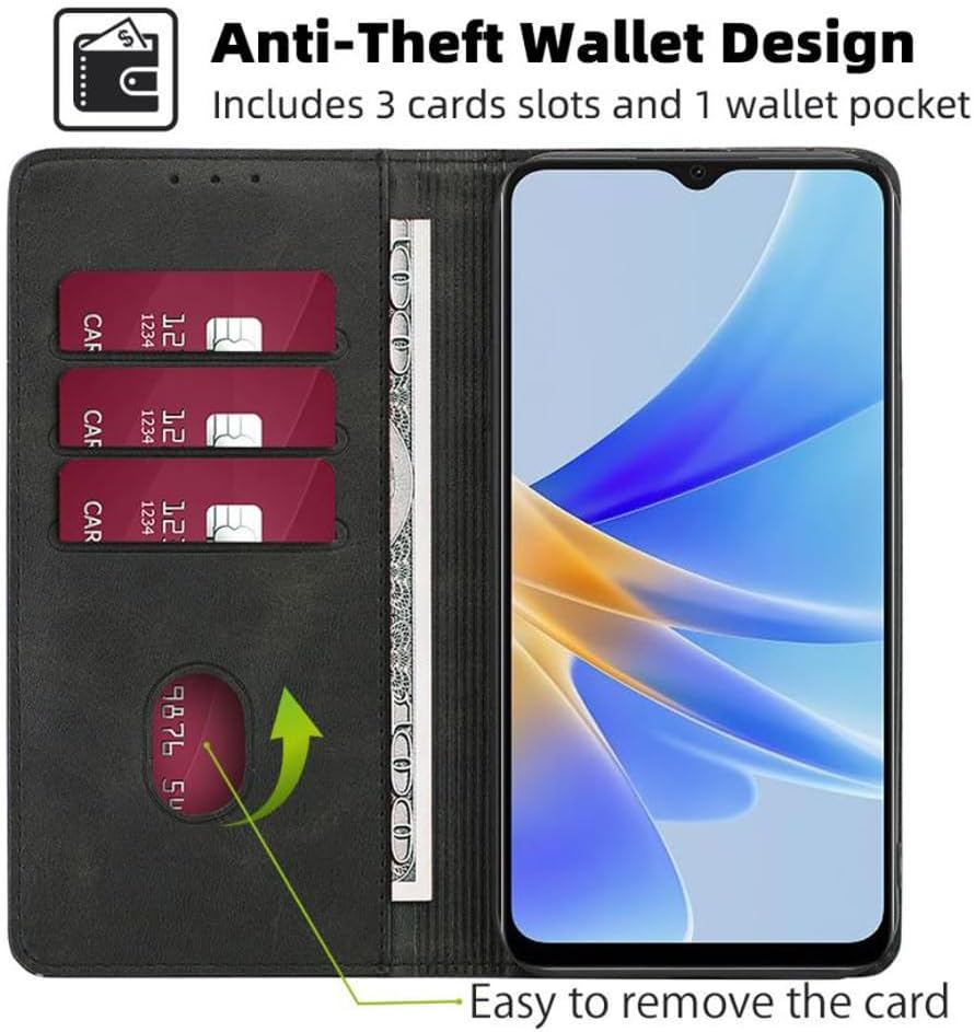 Black Wallet Protective Case for Samsung Galaxy A16 5G