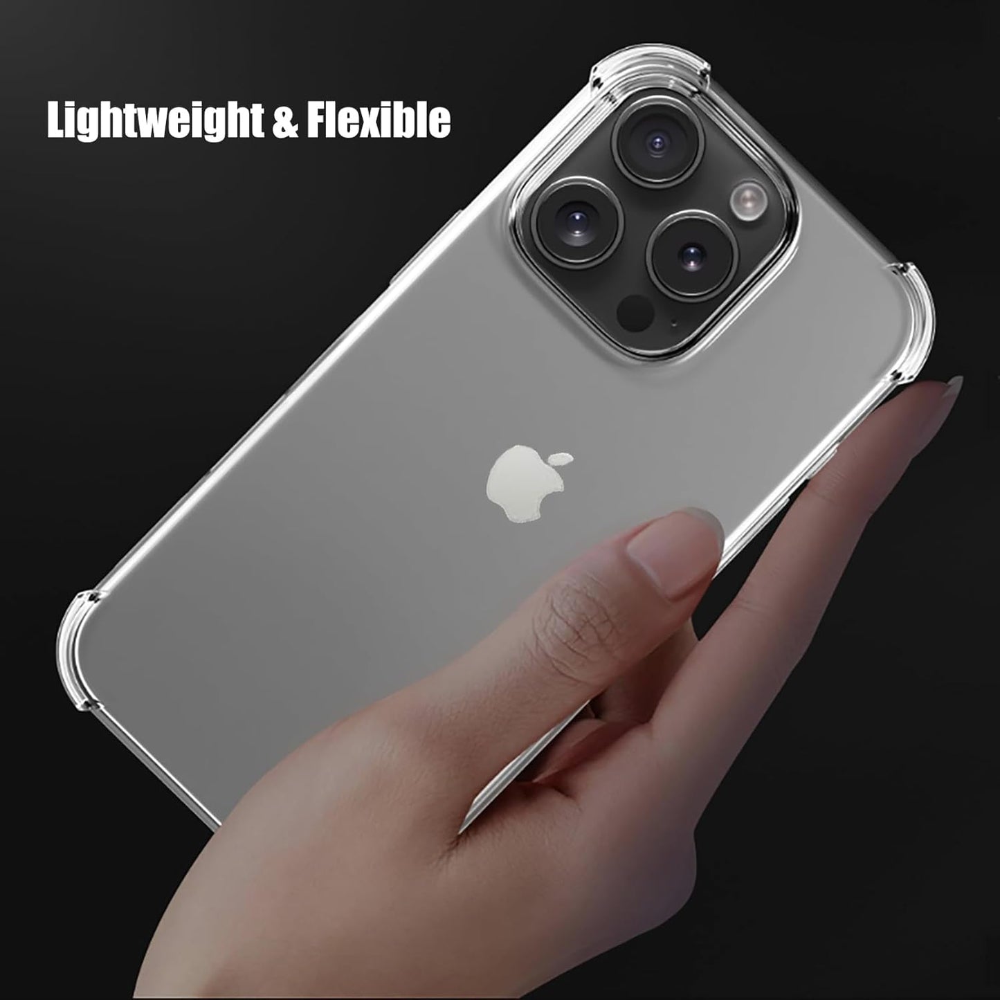 For iPhone 15 Pro Max Clear Case  + 2 x Screen Protectors