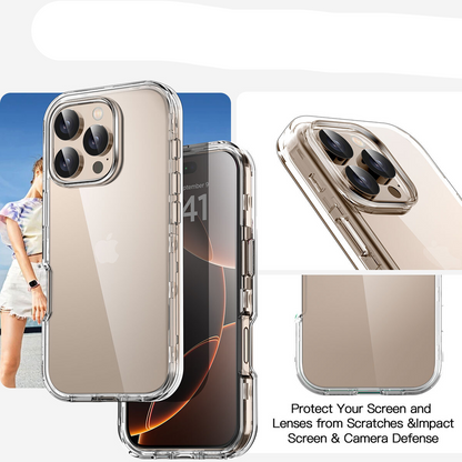 For iPhone 16 Pro Case Shockproof Heavy Duty Clear Cover