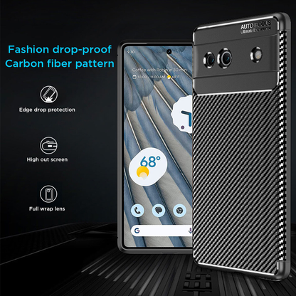 For Google Pixel 7a Case Heavy Duty Shockproof Carbon Fiber Cover