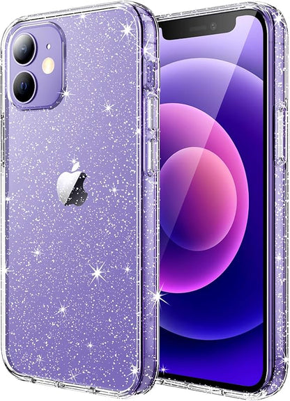 For iPhone 12/12 Pro, 6.1-Inch, Bling Sparkle Shockproof Phone Cover