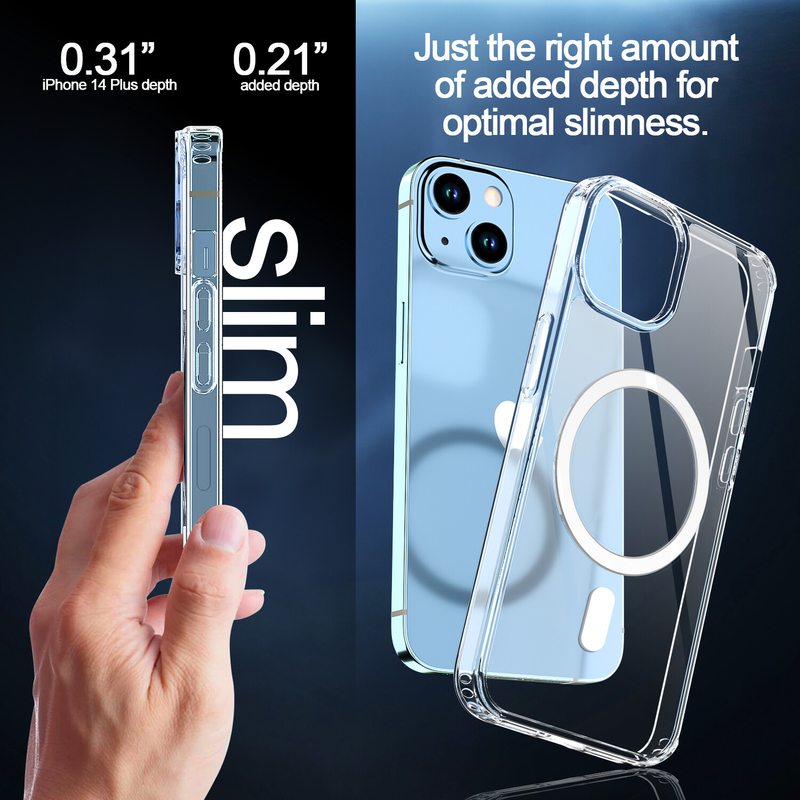 For iPhone 15 Clear Case MagSafe + 1x Screen Protector