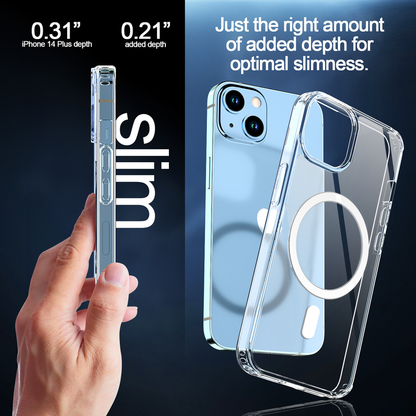 For iPhone 15 Clear Case MagSafe + 1x Screen Protector