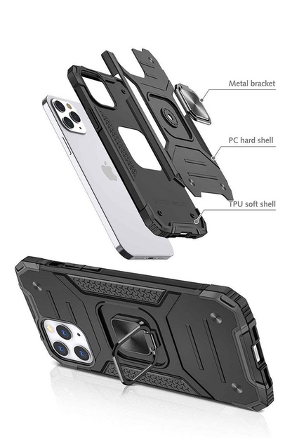 For iPhone 16 Pro Max Black Magnetic Protective case