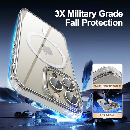For iPhone 14 Pro Max Clear Shockproof Magnet  Magsafe Cover