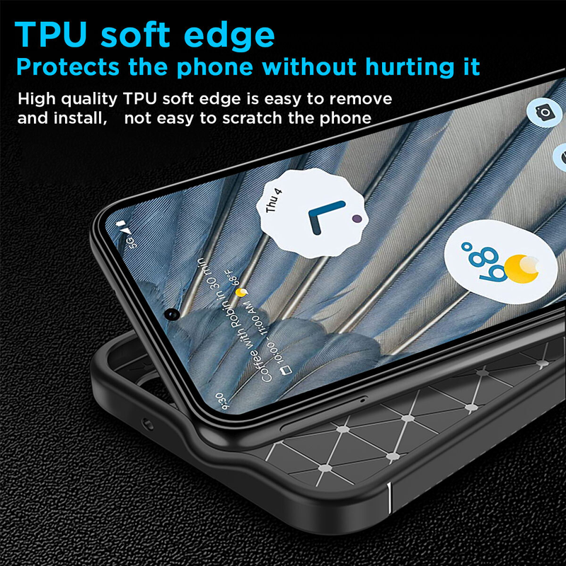 For Google Pixel 9 Pro XL Case Heavy Duty Shockproof Carbon Fiber Cover