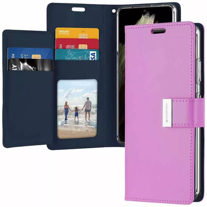 Dual layers wallet Cover For Samsung Galaxy S23 Plus,Purple