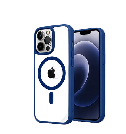 For iPhone 15 Pro MagSafe Clear Hybrid Protective Case – Blue