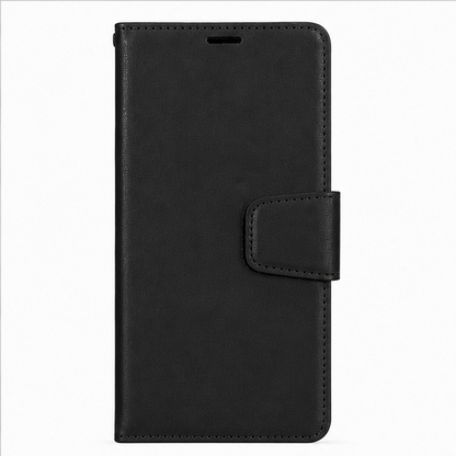 For iPhone 16 Plus Flip Wallet Case with Card Holder-Black