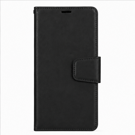 For iPhone 15 Pro Flip Wallet Case with Card Holder-Black