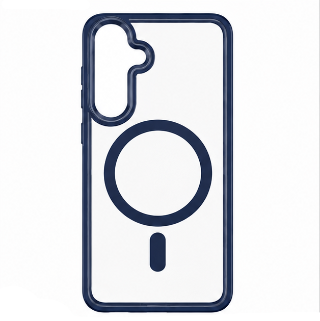 For Samsung Galaxy S24 Magsafe Clear Case – MagSafe Compatible Shockproof Protective Cover (Navy Blue）
