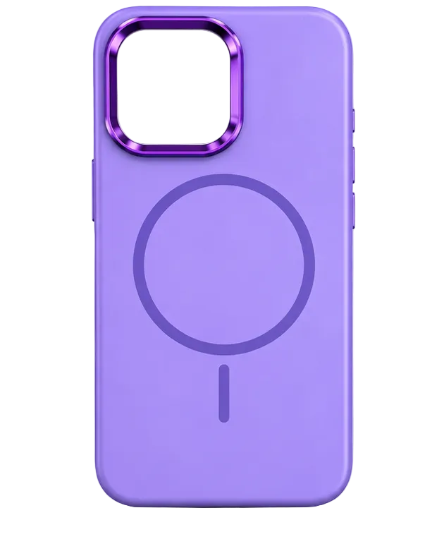 For iPhone 16 Pro Magsafe  Silicone Purple Case + 2 x Tempered Glass Protectors