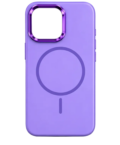 For iPhone 16 Pro Magsafe  Silicone Purple Case + 2 x Tempered Glass Protectors
