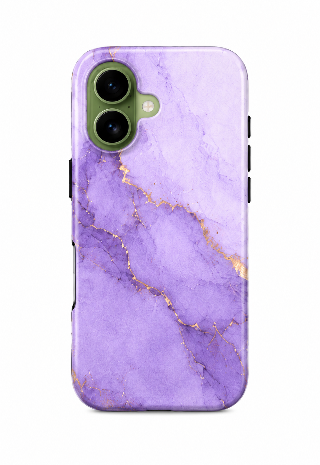 For iPhone 16 Magsafe Marble Pattern Dual Layer Protective Case – Purple